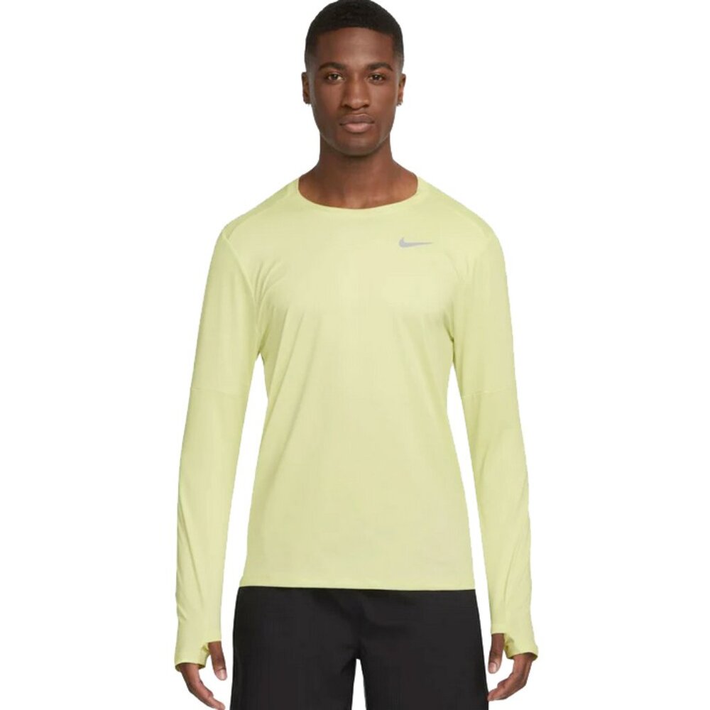 NEW NIKE Dri-FIT Element Running Crew Shirt! XXL Yellow Long Sleeve With Swoosh